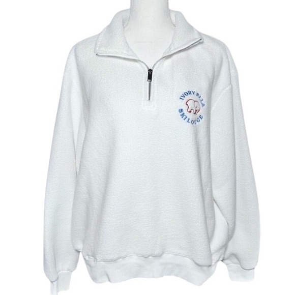 ivory ella Sweaters - NWT Ivory Ella White Fleece Pullover Ski Lodge Sweater Medium